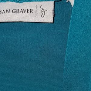 SUSAN GRAVER TEAL CARDIGAN KIMONO PLUS SZ 1X